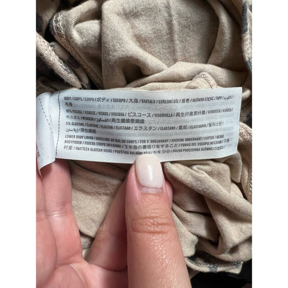 Abercrombie & Fitch Women's Leopard Print One Piece Bodysuit Cream Black Size XS - Picture 10 of 12